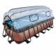 Каркасный бассейн Exit Wood 540x250х122 см с песочным фильтром-насосом, куполом, лестницей и тепловым насосом