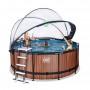 Каркасний басейн Exit Wood 360x122 см з пісочним фільтром-насосом, куполом, драбинкою і тепловим насосом