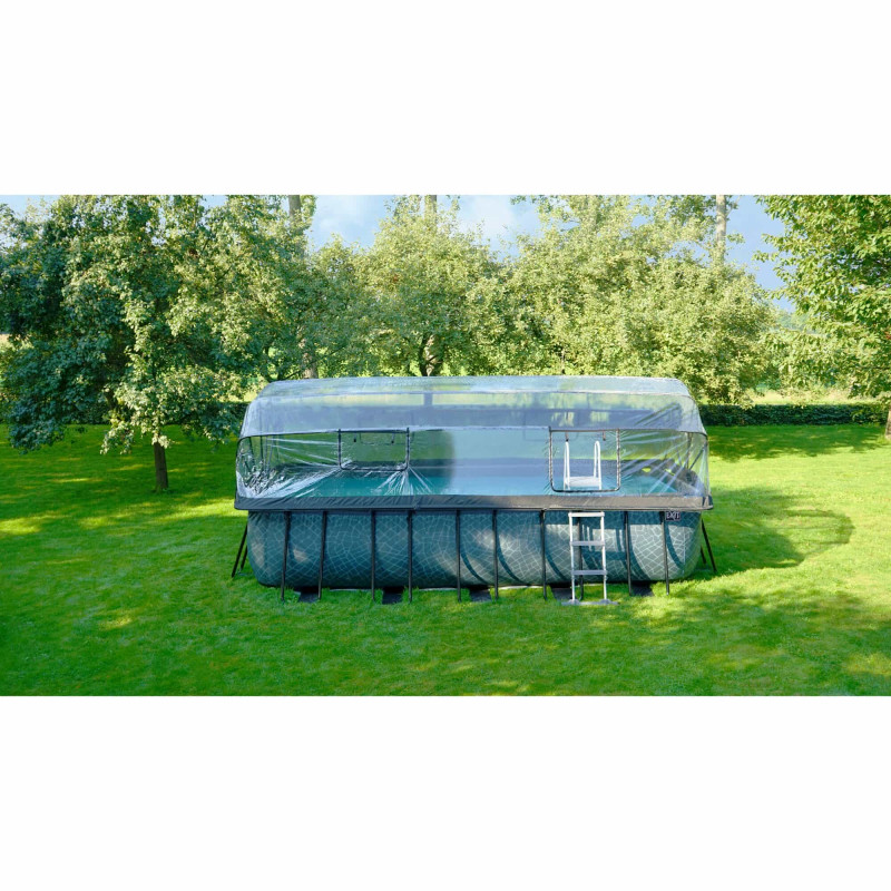 Каркасный бассейн Exit Wood 540x250х122 см с песочным фильтром-насосом, куполом, лестницей и тепловым насосом