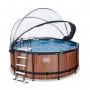 Каркасний басейн Exit Wood 360x122 см з картріджним фільтром-насосом, куполом і драбинкою