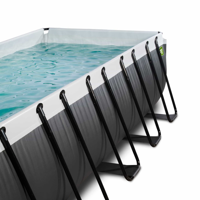 Бассейн Exit Black 540x250х122 см с песочным фильтром-насосом, куполом и лестницей