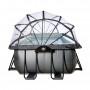 Басейн Exit Black 540x250х122 см з пісочним фільтром-насосом, куполом і драбинкою