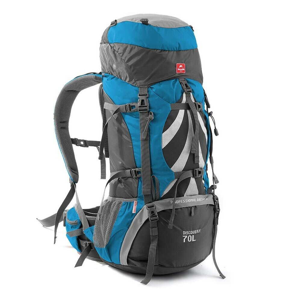 Рюкзак туристичний Naturehike NH70B070-B, 70 л + 5 л, блакитний, 6927595709023