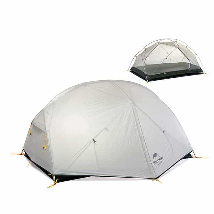 Намет надлегкий двомісний  з футпринтом Naturehike Mongar NH17T007-M, 20D, сiрий, 6927595708071