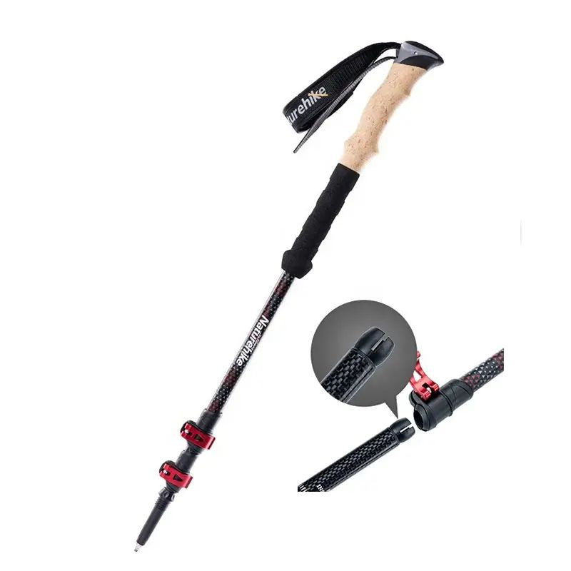 Трекінгові палиці Naturehike NH20DS003, 135 см, чорний/червоний, 2 шт, 6927595746233