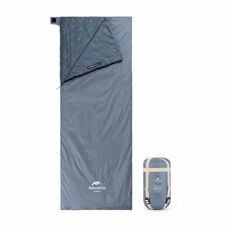 Спальник надлегкий Naturehike Ultralight LW180 NH21MSD09 правий, (15°C), p-p M, сіро-синій, 6927595777947-R