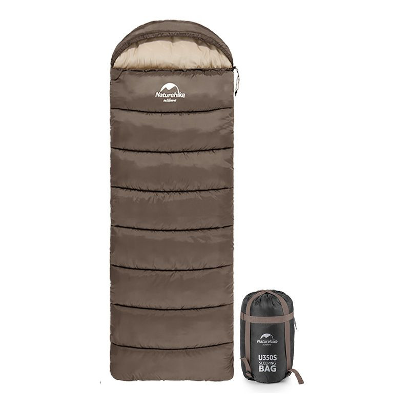Спальник з капюшоном Naturehike U250 NH20MSD07, (6°C), правий, коричневий, 6927595767207-R