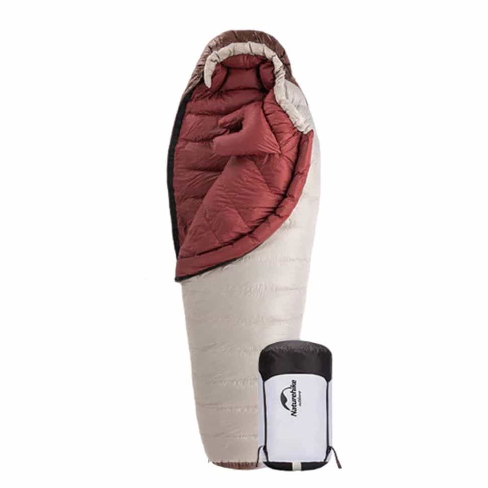 Спальник з натуральним пухом Naturehike Snowbird NH20YD001, p-р M, коричневий 510 г, 6927595762134