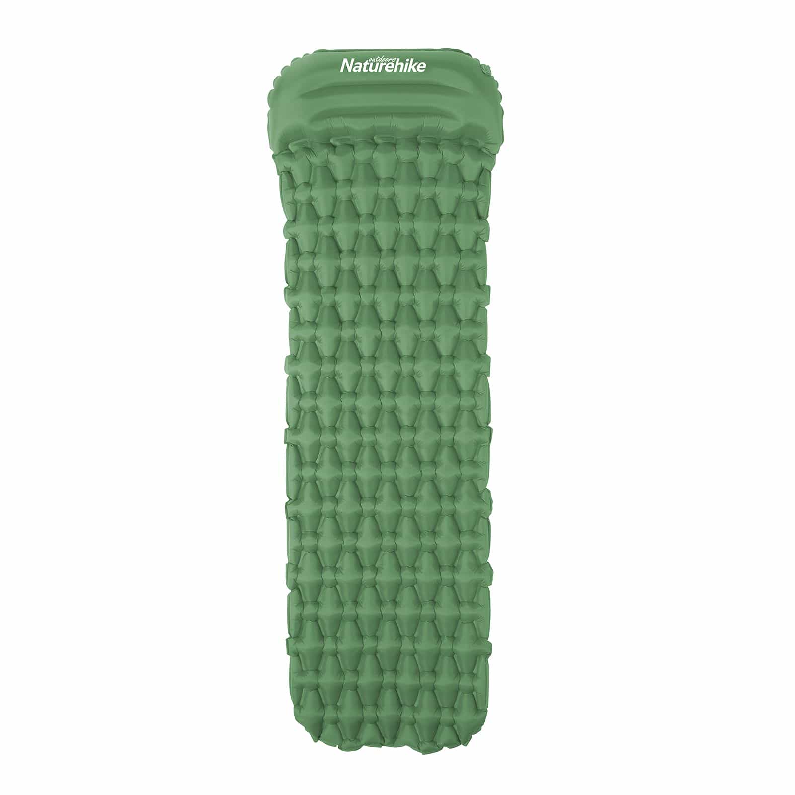 Килимок надувний із подушкою Naturehike FC-12 NH19Z003-P, 65 мм, зелений, 6927595737750