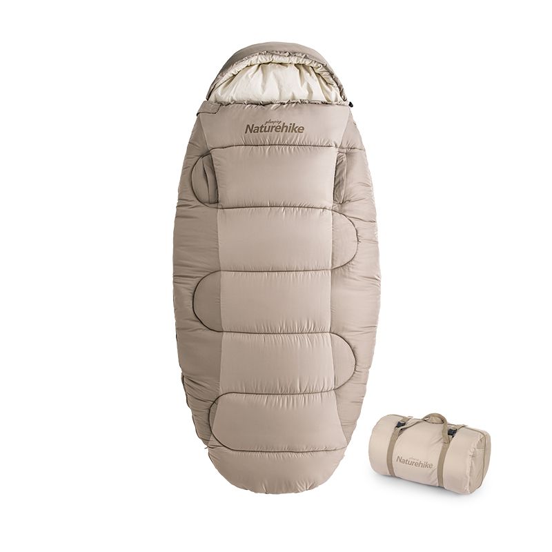 Спальний мішок овальний Naturehike PS300 NH20MSD03, правий, бежевий, 6927595765470