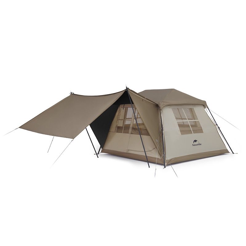 Намет з навісом Naturehike Village CNK2300ZP022, коричневий малий, 6976023920172