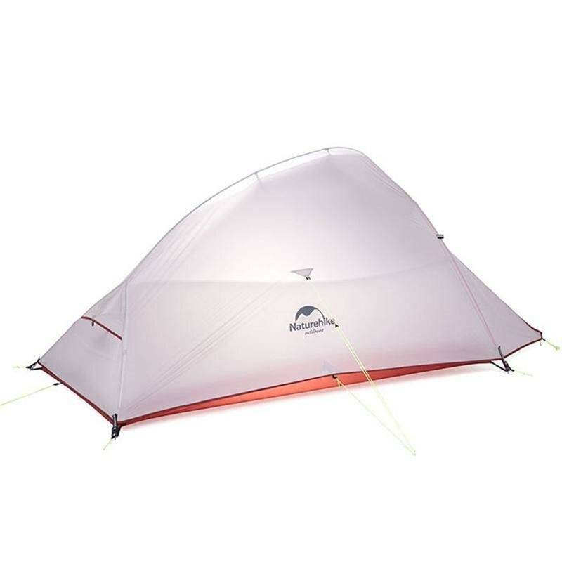 Намет надлегкий одномісний з футпринтом Naturehike Cloud Up 1 Updated NH18T010-T, 20D, сіро-червоний, 6927595730522