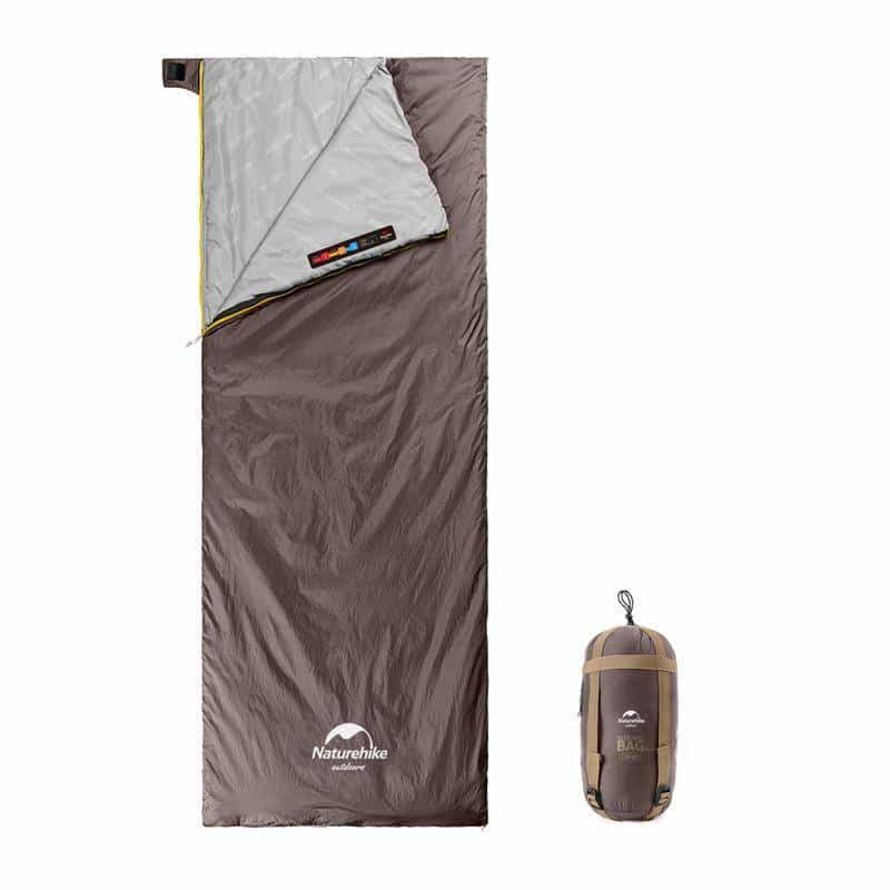 Спальник надлегкий Naturehike Summer LW180 NH21MSD09 лівий, (15°C), p-p M, коричневий, 6927595777954-L