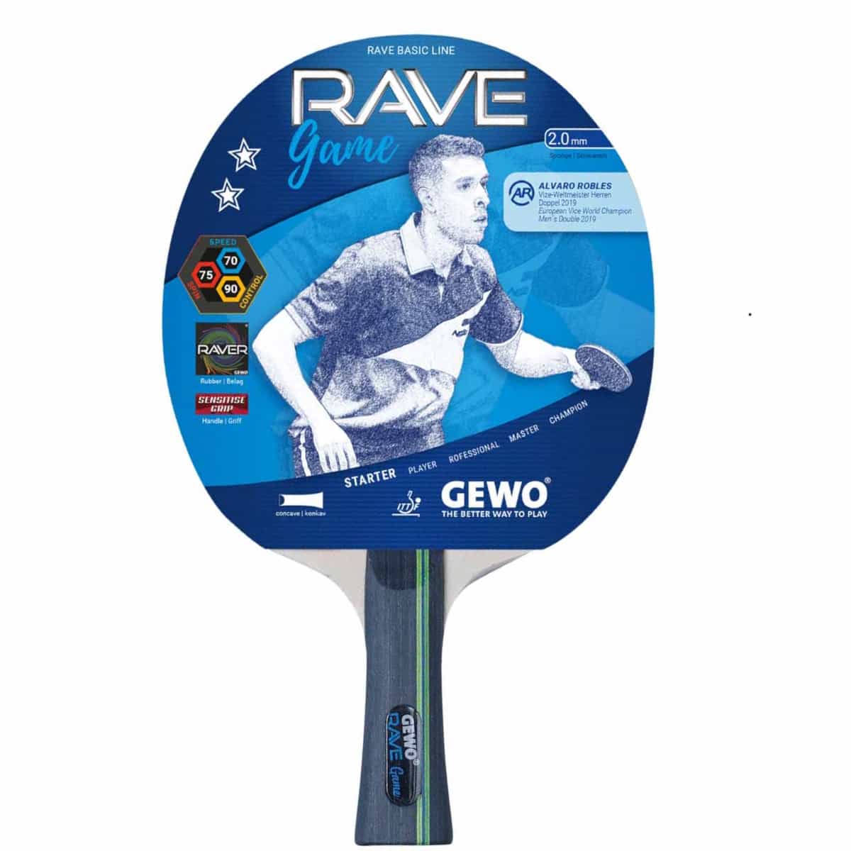 Ракетка для настільного тенісу Gewo Rave Game FL (860200001), 931042