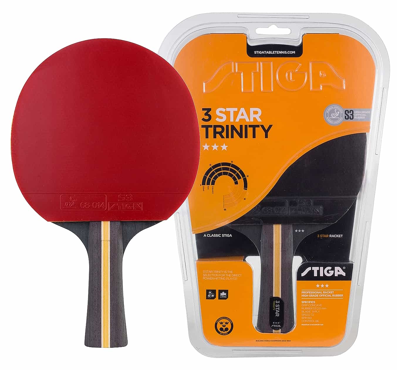 Ракетка для настільного тенісу Stiga Trinity 3 Star FL (1213-3616-01), 931154