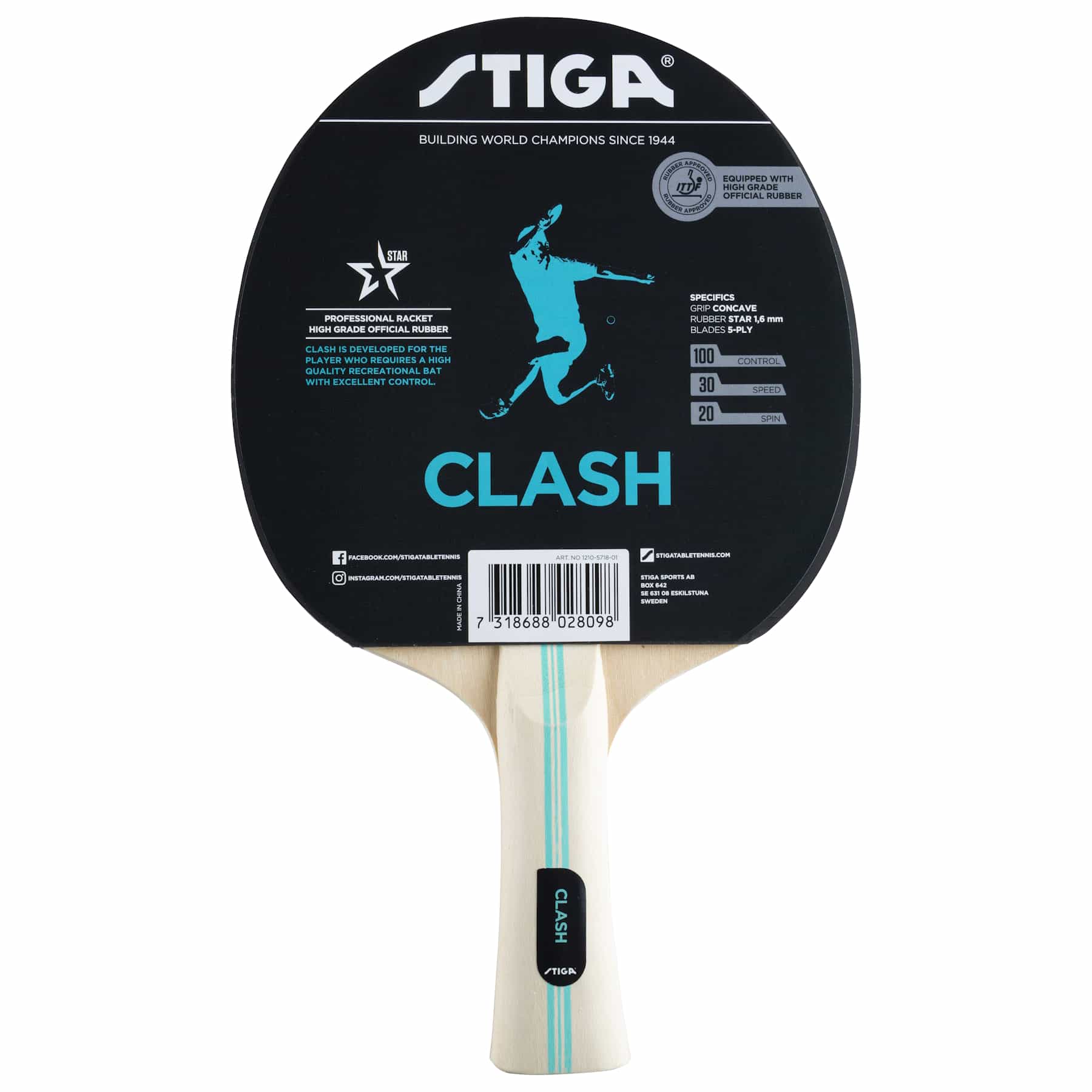 Ракетка для настільного тенісу Stiga Clash Hobby FL (1210-5718-01), 931283