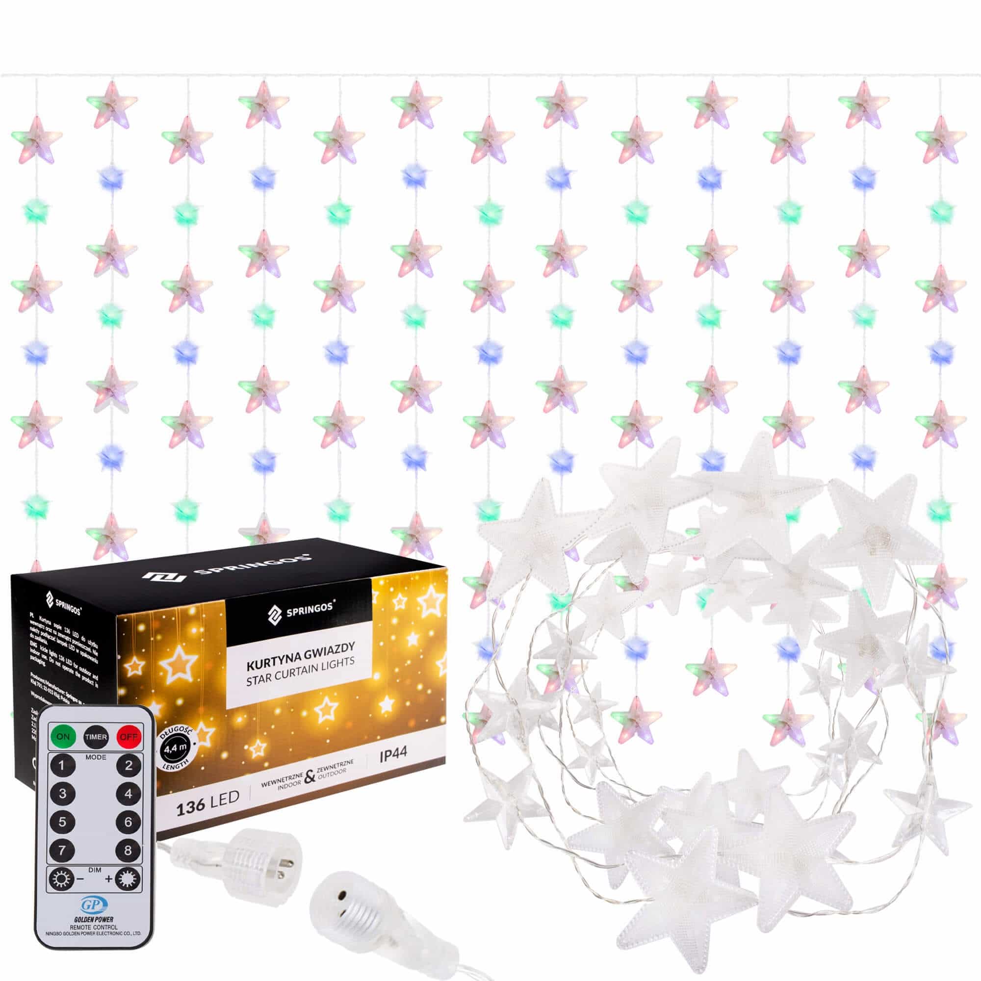 Гірлянда бахрома вулична Springos 2 м 136 LED Pilot Mix, CL4008