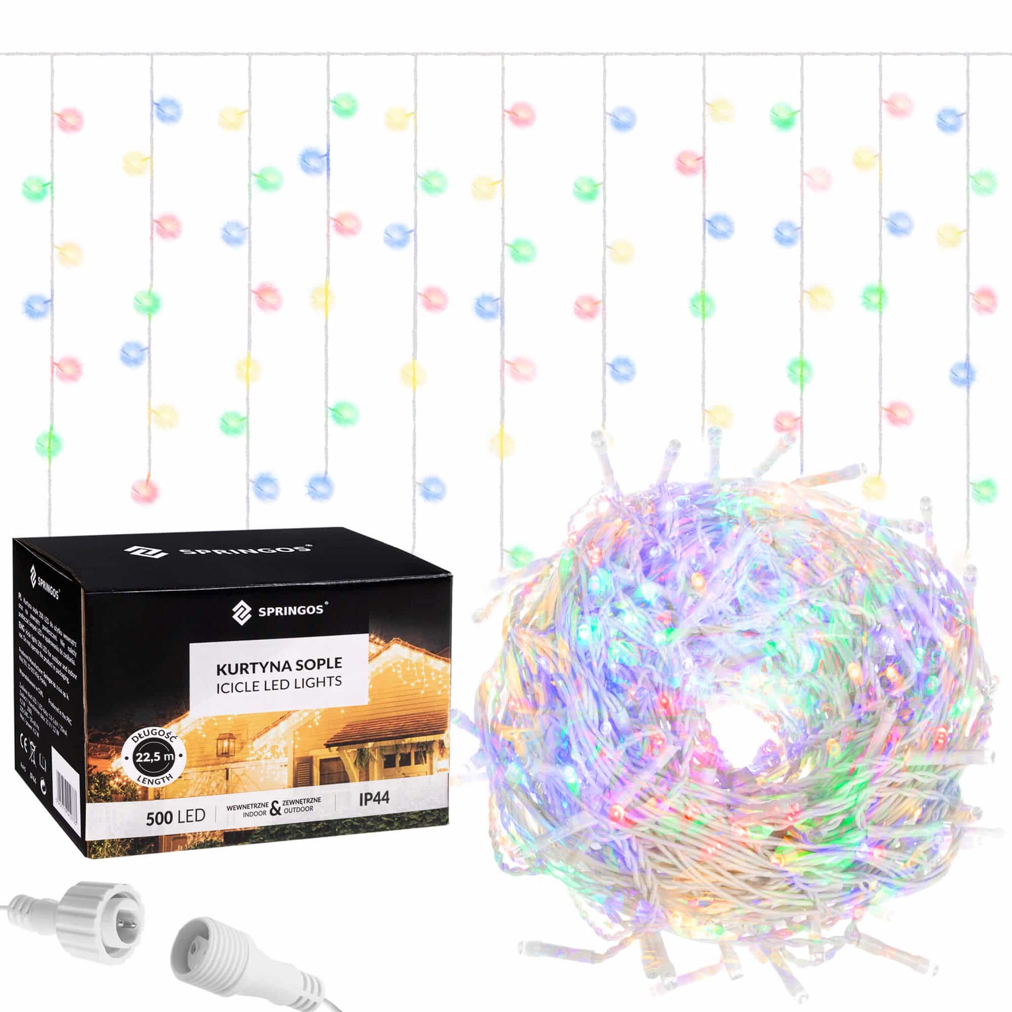 Гірлянда бахрома вулична Springos 20 м 500 LED Mix, CL503