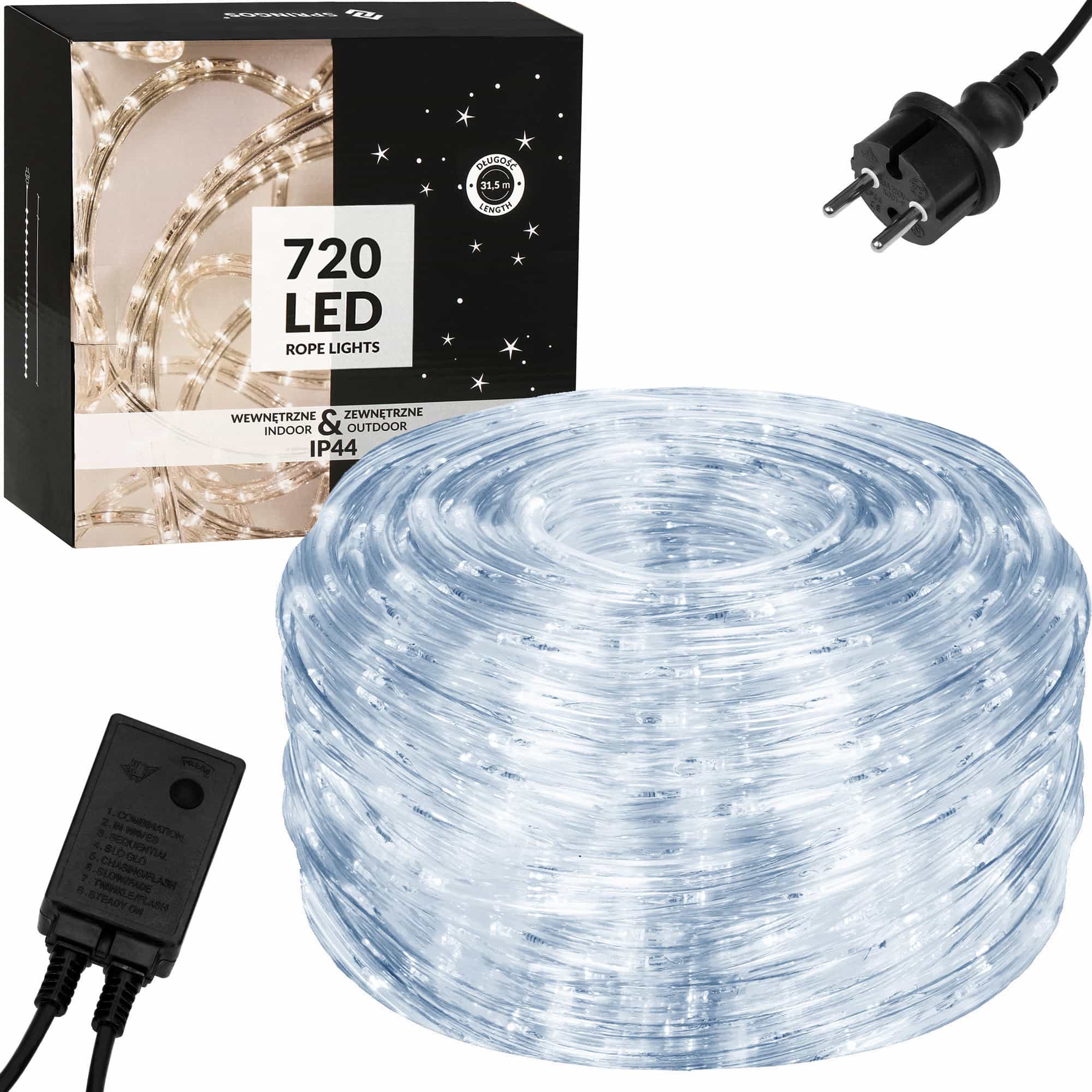 Гірлянда дюралайт вулична Springos Rope Lights 30 м 720 LED Cold White, CL1208
