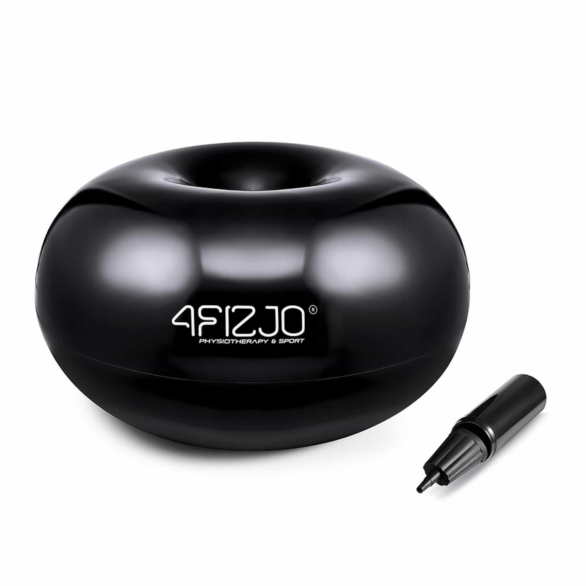 М'яч для фітнесу 4FIZJO Air Ball Donut 50 x 27 см Anti-Burst Black, P-5907739312952