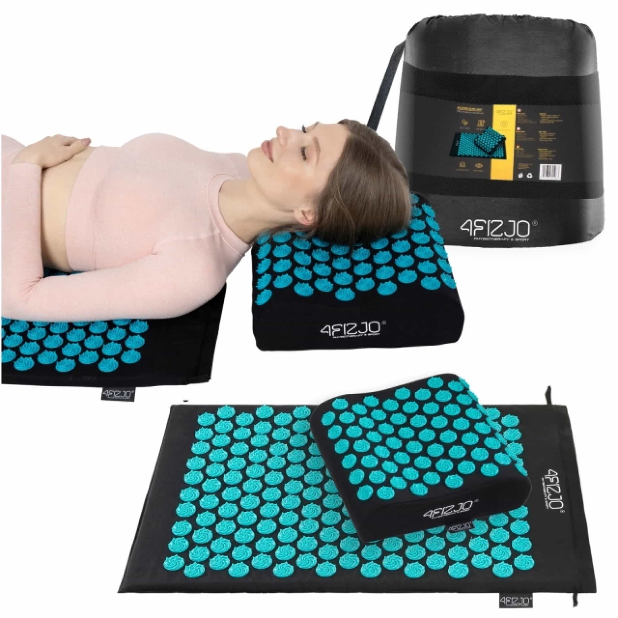 Килимок акупунктурний з подушкою 4FIZJO Ergo Mat Аплікатор Кузнєцова Black/Blue, P-5907739313911