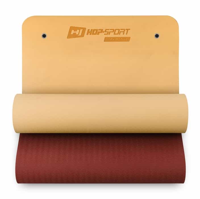 Мат для фітнесу з отворами Hop-Sport T008GM TPE 0,8 см Orange/Red, 5902308224674