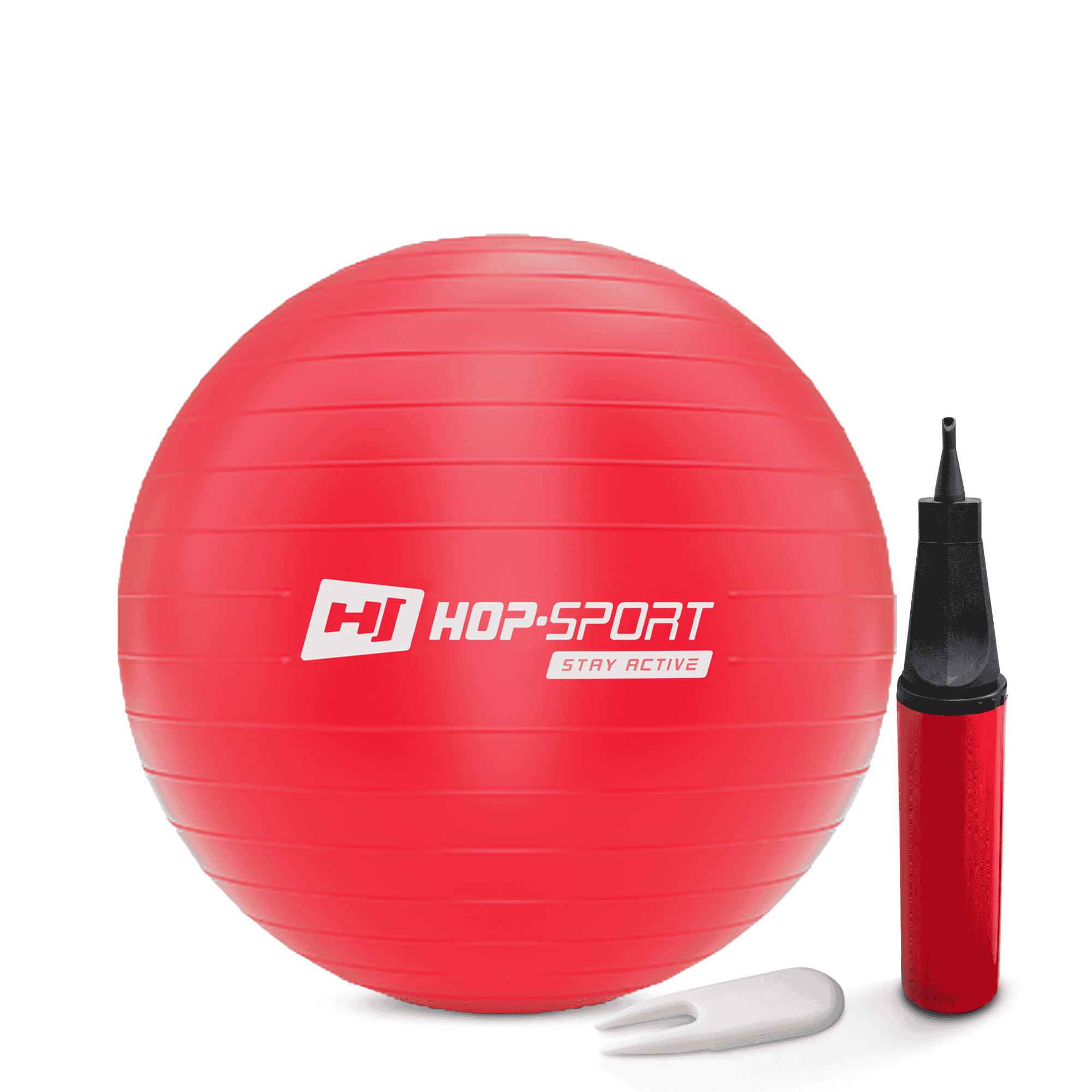 Фітбол Hop-Sport 55 см Red з насосом, 5902308218864